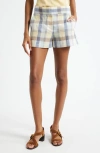 Veronica Beard Allen Plaid Cotton Blend Shorts In Multi
