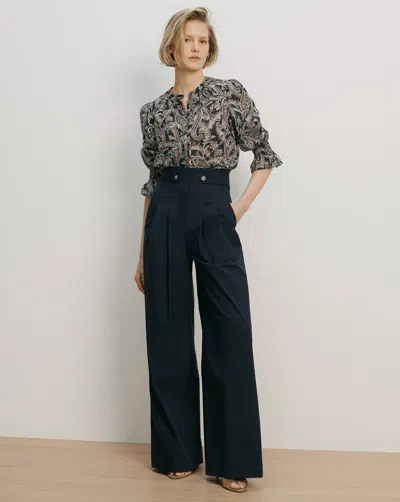 Veronica Beard Allman Wide-leg Pant In Navy In Blue
