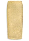 Veronica Beard Allora Bead-embellished Chiffon Midi Skirt In Yellow