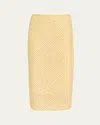 Veronica Beard Allora Bead-embellished Chiffon Midi Skirt In Yellow