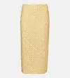 Veronica Beard Allora Bead-embellished Chiffon Midi Skirt In Yellow