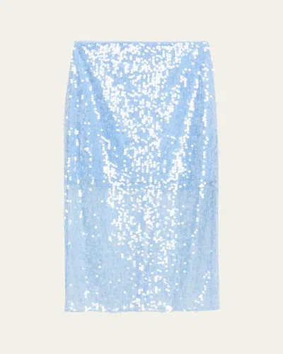 Veronica Beard Allora Sequined Midi Skirt In Blue Jay