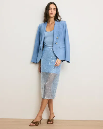 Veronica Beard Allora Sequin Midi Skirt In Blue