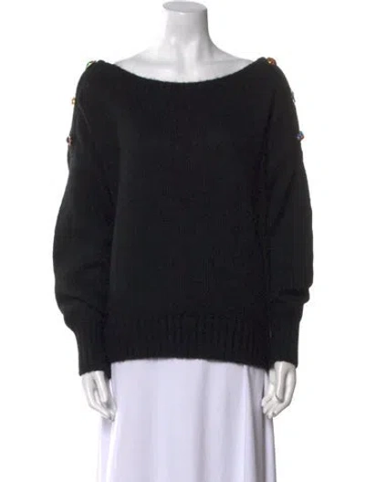 Pre-owned Veronica Beard Alpaca Bateau Neckline Sweater In Black
