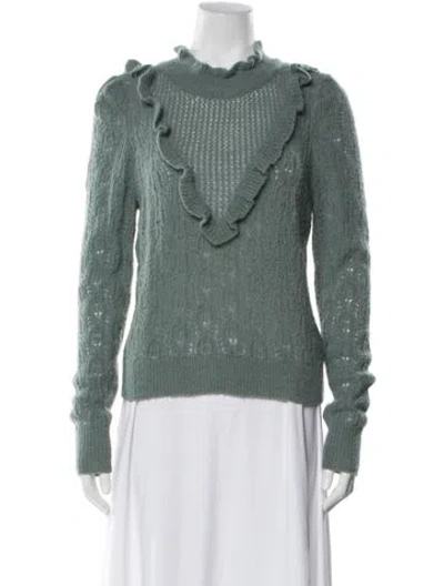 Pre-owned Veronica Beard Alpaca Cowl Neck Sweater In Green