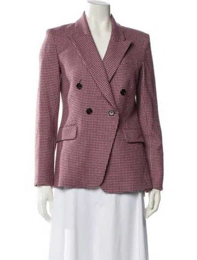 Pre-owned Veronica Beard Alpaca Houndstooth Print Blazer In Pink