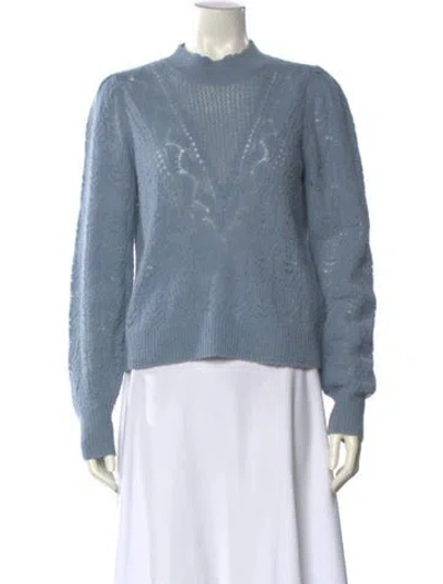 Pre-owned Veronica Beard Alpaca Mock Neck Sweater In Blue