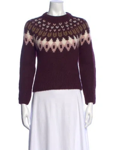 Pre-owned Veronica Beard Alpaca Patterned Sweater W/ Tags In Purple