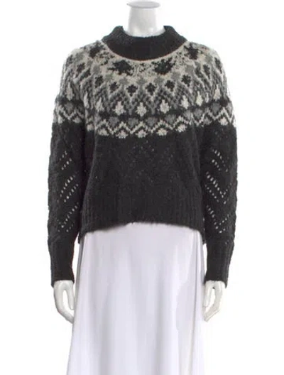 Pre-owned Veronica Beard Alpaca Printed Sweater In Black