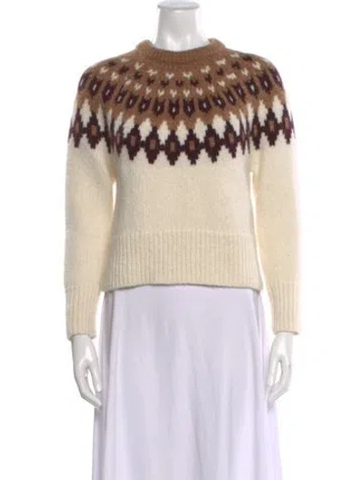 Pre-owned Veronica Beard Alpaca Printed Sweater In Neutral
