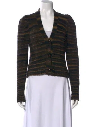 Pre-owned Veronica Beard Alpaca Striped Sweater In Neutral