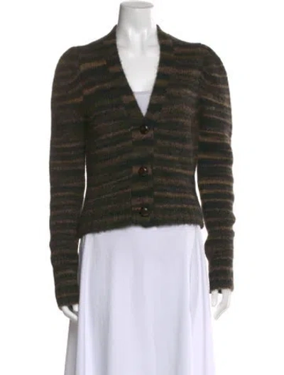 Pre-owned Veronica Beard Alpaca Striped Sweater In Neutral