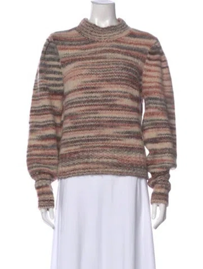 Pre-owned Veronica Beard Alpaca Striped Sweater In Neutral
