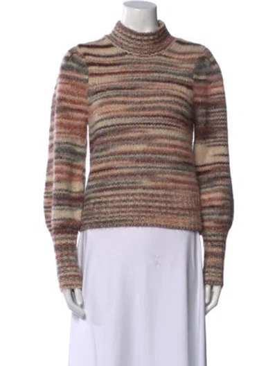 Pre-owned Veronica Beard Alpaca Striped Sweater In Neutral