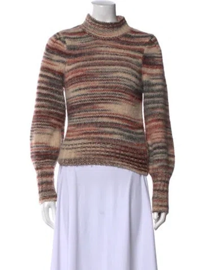 Pre-owned Veronica Beard Alpaca Striped Sweater In Neutral