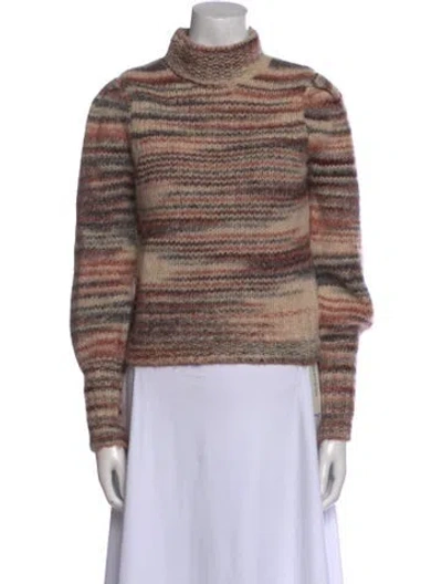 Pre-owned Veronica Beard Alpaca Striped Sweater In Neutral
