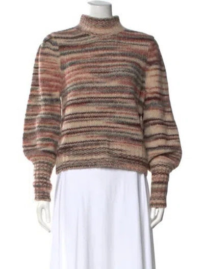 Pre-owned Veronica Beard Alpaca Striped Sweater In Neutral