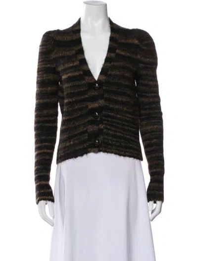 Pre-owned Veronica Beard Alpaca Striped Sweater In Neutral