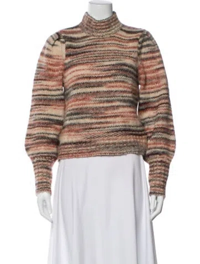 Pre-owned Veronica Beard Alpaca Striped Sweater In Neutral