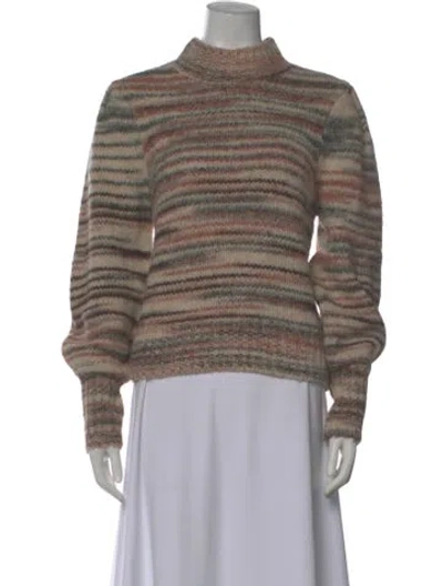Pre-owned Veronica Beard Alpaca Striped Sweater In Neutral