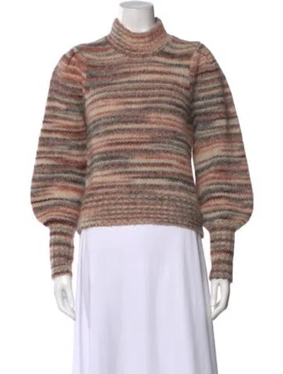 Pre-owned Veronica Beard Alpaca Striped Sweater In Neutral
