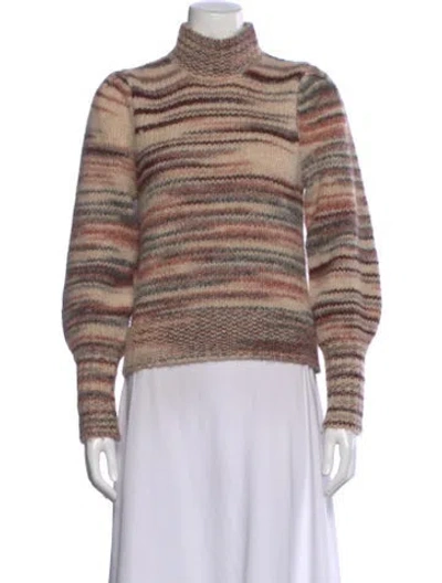 Pre-owned Veronica Beard Alpaca Striped Sweater In Neutral