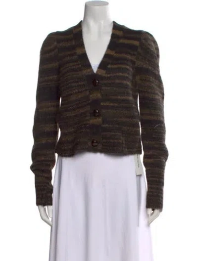 Pre-owned Veronica Beard Alpaca Striped Sweater In Neutral