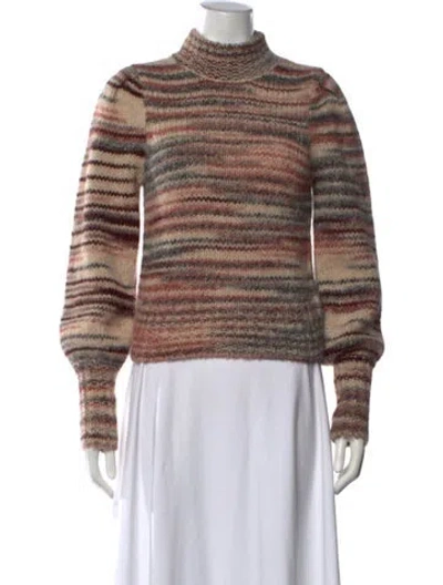 Pre-owned Veronica Beard Alpaca Striped Sweater In Neutrals