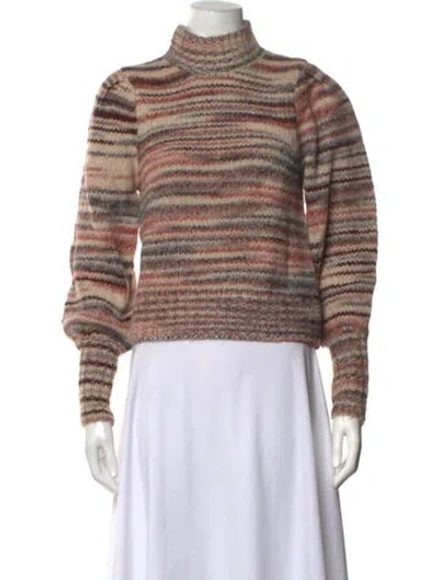 Pre-owned Veronica Beard Alpaca Striped Sweater In Neutrals