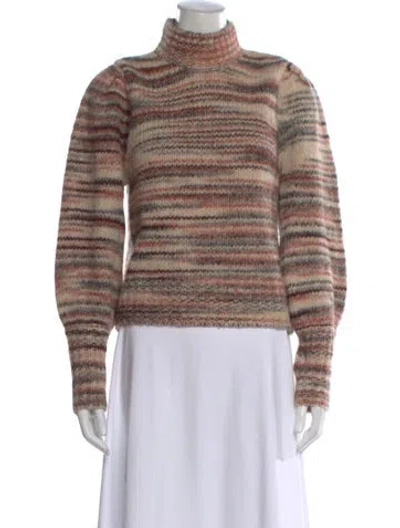 Pre-owned Veronica Beard Alpaca Striped Sweater In Red