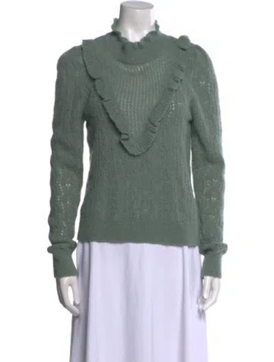 Pre-owned Veronica Beard Alpaca Turtleneck Sweater In Green