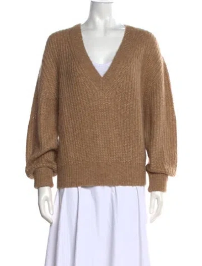 Pre-owned Veronica Beard Alpaca V-neck Sweater In Neutral