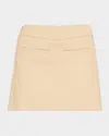 Veronica Beard Alvara Linen-blend Twill Mini Skirt In Neutral