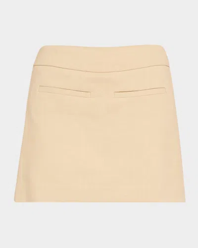 Veronica Beard Alvara Linen-blend Twill Mini Skirt In Neutral