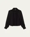 Veronica Beard Alyssa Silk Chiffon Blouse In Black