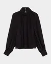 Veronica Beard Alyssa Silk Chiffon Blouse In Black