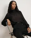 Veronica Beard Alyssa Silk Turtleneck Blouse In Black