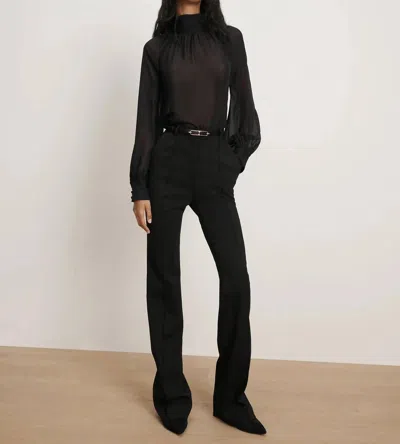 Veronica Beard Alyssa Silk Turtleneck Blouse In Black In Green