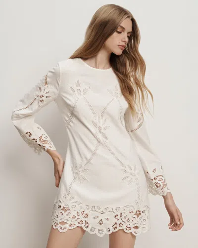 Veronica Beard Amberg Lace Mini Dress In Gray
