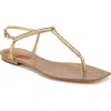 Veronica Beard Soia Metallic Braided Flat Slingback Sandals In Gold