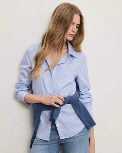 Veronica Beard Amelia Striped Button-down Shirt In Blue