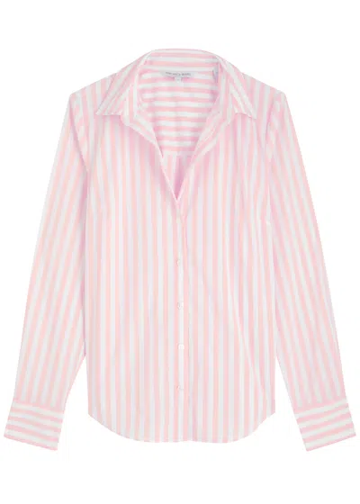 Veronica Beard Amelia Striped Cotton-blend Shirt In Pink