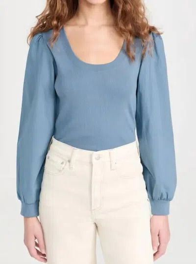 Veronica Beard Anabel Top In Slate Blue