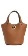 Veronica Beard Anchor Leather Top Handle Bag In Brown