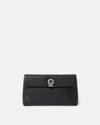 Veronica Beard Anchor Medium Pebbled Leather Clutch In Black