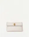 Veronica Beard Anchor Medium Pebbled Leather Clutch In White