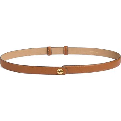Veronica Beard Anchor Leather Belt In Brown