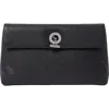 Veronica Beard Anchor Medium Pebbled Leather Clutch In Black