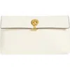 Veronica Beard Anchor Leather Clutch In White