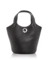 Veronica Beard Anchor Leather Top Handle Bag In Black